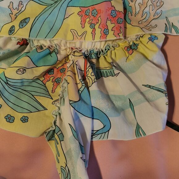 Size Women Extra Small Disney Denim Scarf Top Glamorous Jane Ariel Mermaid Gyaru - Picture 13 of 16